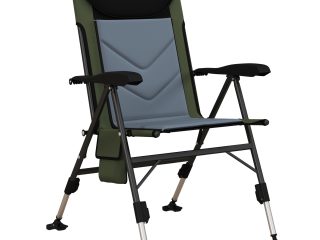 Outsunny Folding Fishing Chair Camping Chair with 7-Level Adjustable Backrest