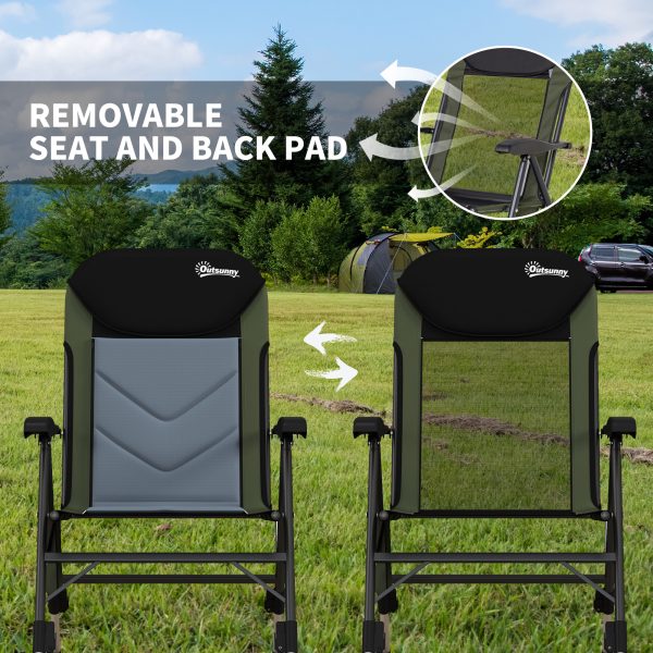 Outsunny Folding Fishing Chair Camping Chair with 7-Level Adjustable Backrest - Image 4