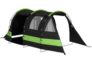 Outsunny Blackout Camping Tent with Bedroom & Living Room for 4-5 Person, Black