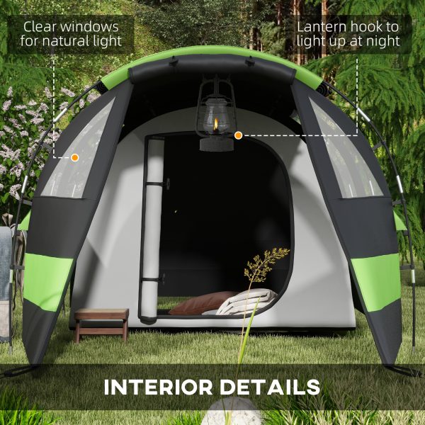 Outsunny Blackout Camping Tent with Bedroom & Living Room for 4-5 Person, Black - Image 7