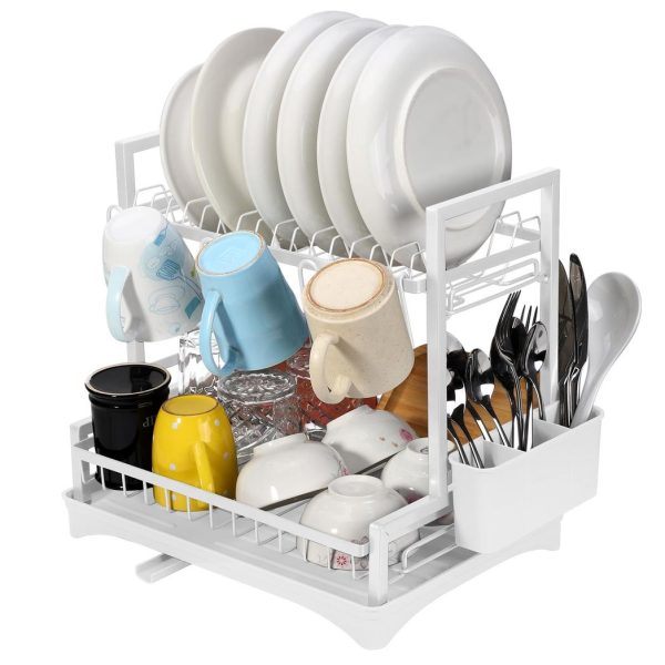 VINSANI 2 TIER DISH DRAINER WHITE 1010431 - Image 8