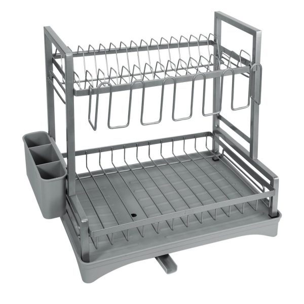VINSANI 2 TIER DISH DRAINER GREY 1010430 - Image 3