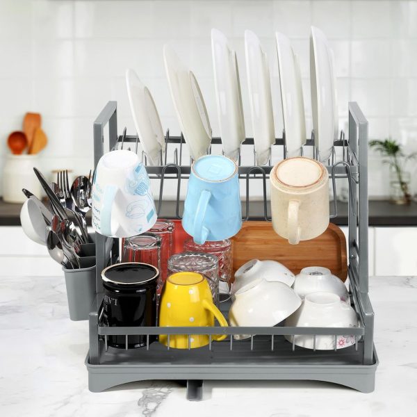 VINSANI 2 TIER DISH DRAINER GREY 1010430 - Image 4