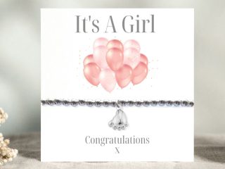 It's A Girl Bracelet - Balloon Gift Card
