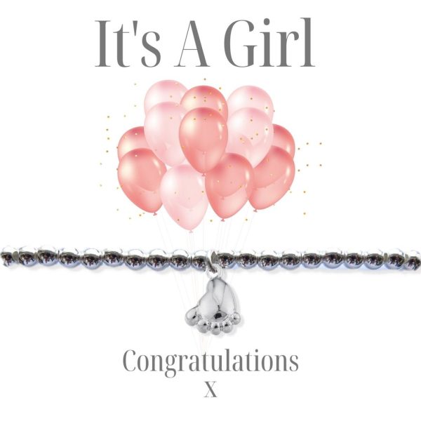 It's A Girl Bracelet - Balloon Gift Card - Image 3