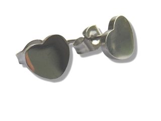 Stainless Steel Heart Stud Earrings - Hypoallergenic