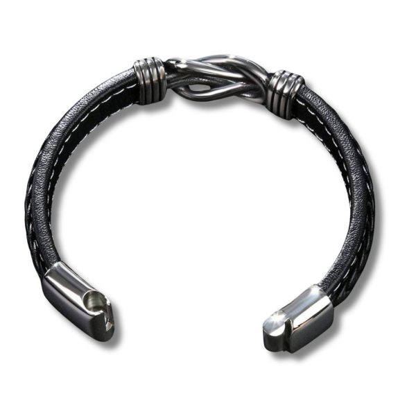 Men's Leather Infinity Bracelet - Image 4