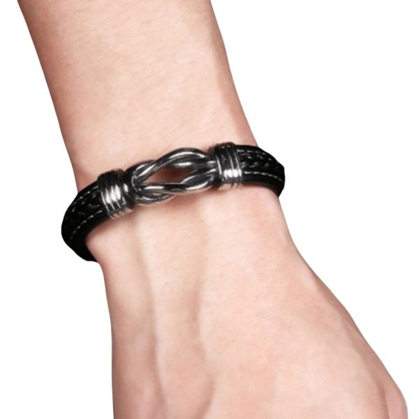 Men's Leather Infinity Bracelet - Image 5