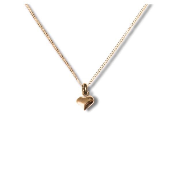 Girls Gold Mini Puff Heart Necklace - Image 2
