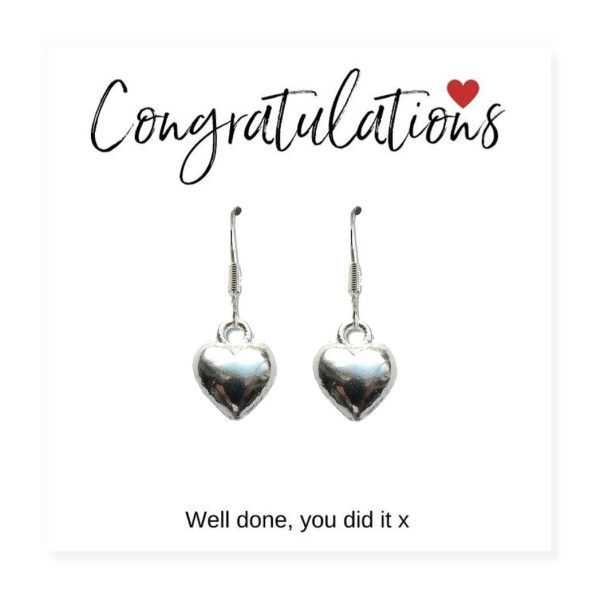 Congratulations Heart Charm Earrings & Card - Image 4