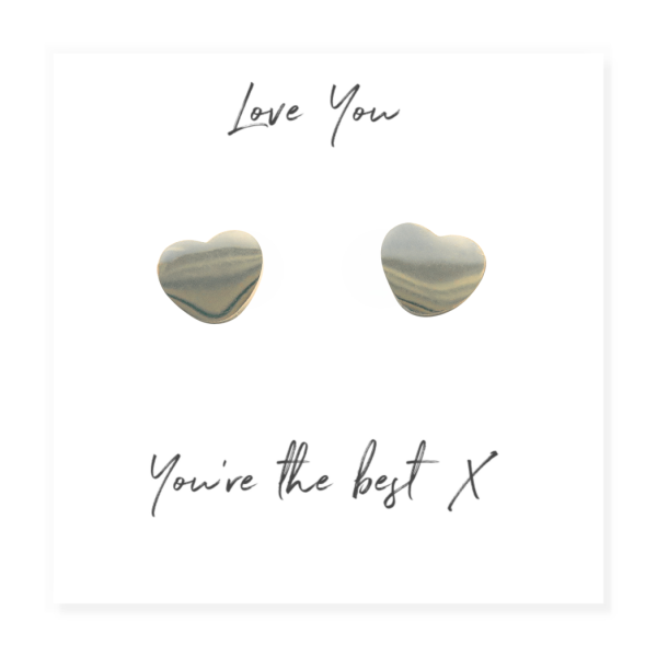 Heart Earrings on Love You Message Card - Image 2