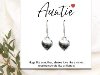 Auntie Heart Earrings & Gift Card