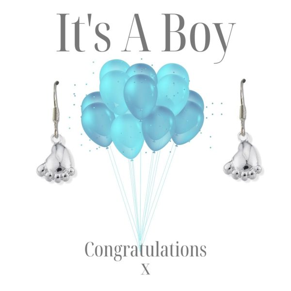 It's A Boy Earrings - Balloon Gift Card - Image 3