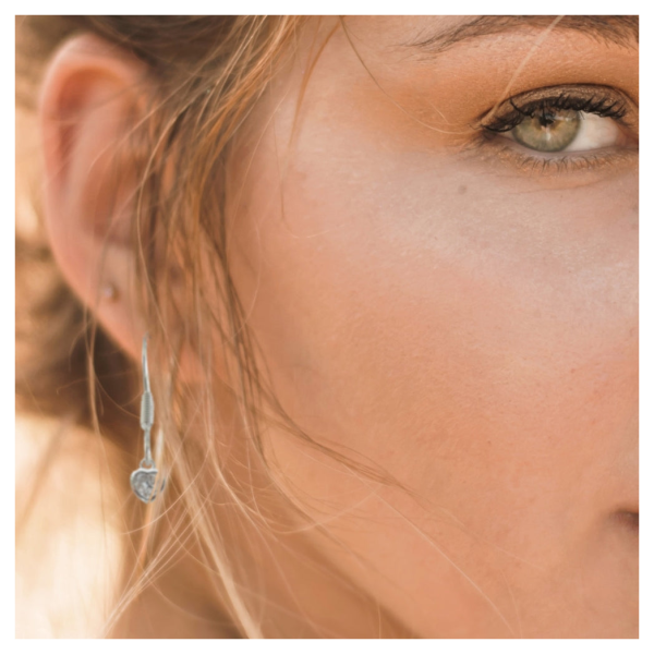 Cubic Zirconia Heart Drop Earrings