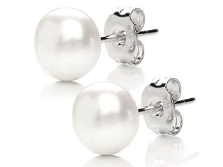 Pale Ivory Freshwater Pearl Stud Earrings