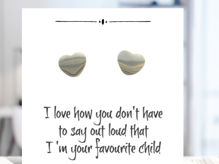 Heart on Funny Message Card for Mum