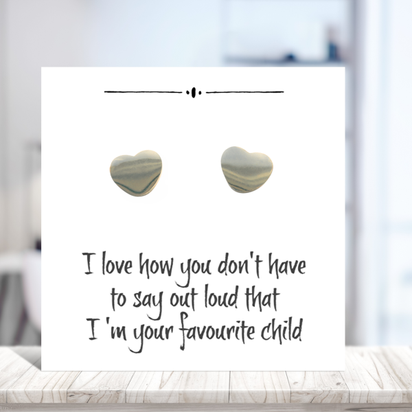 Heart on Funny Message Card for Mum