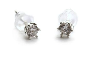 Sterling Silver Diamante Stud Earrings