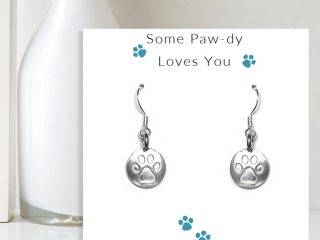 Some Paw-dy Loves You - Earrings on Message Card