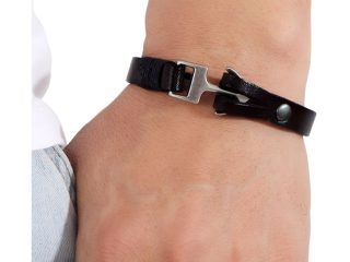Men's Leather Anchor Bracelet