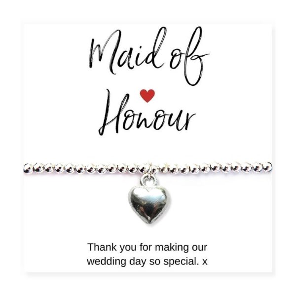 Maid of Honour Heart Bracelet & Thank You Card - Image 4