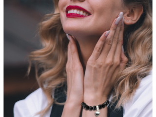 Black Beaded Charm Bracelet