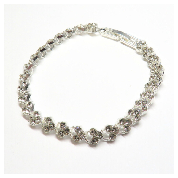 Diamante Heart Tennis Bracelet - Image 4