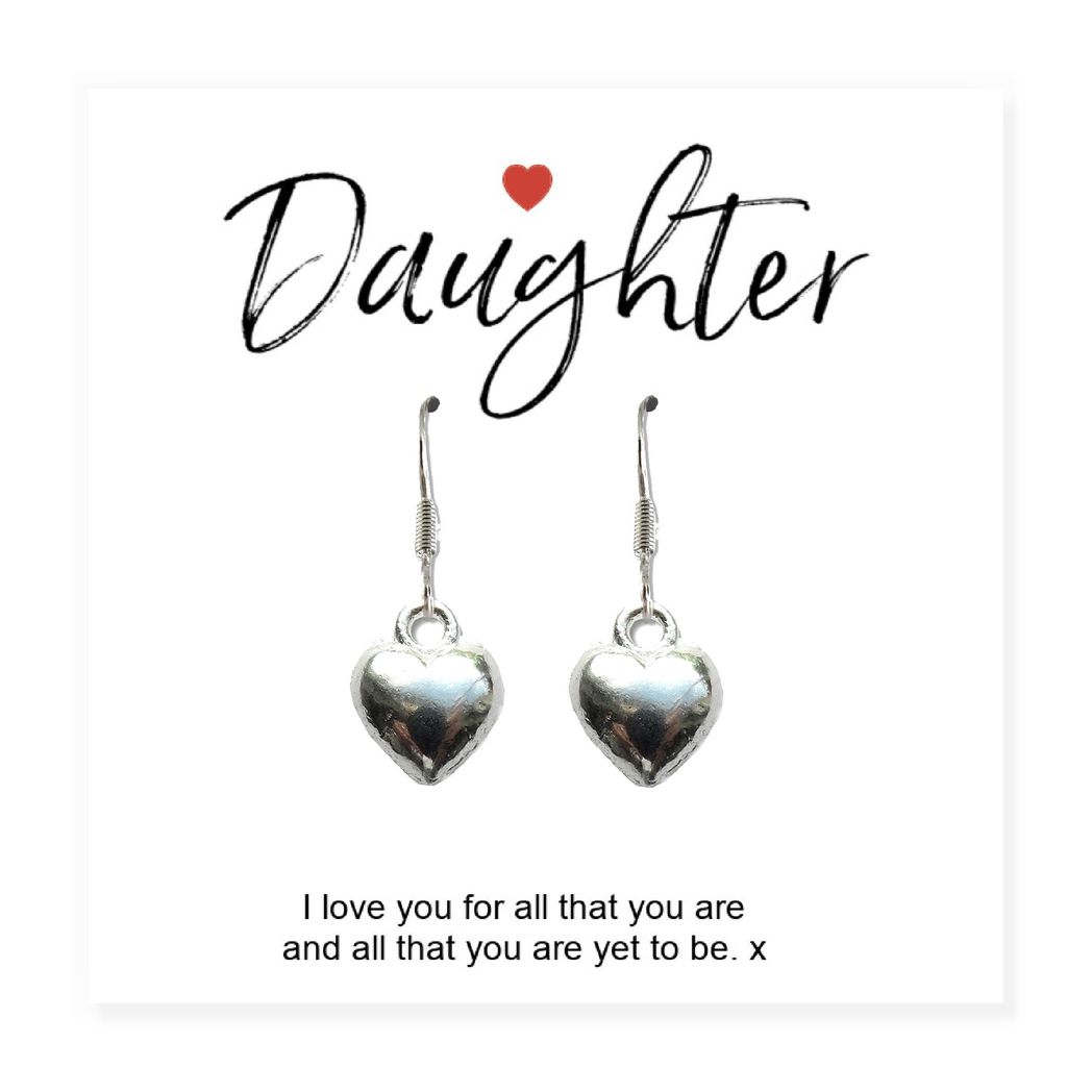 Daughter Gift Card with Heart Earrings - Image 4