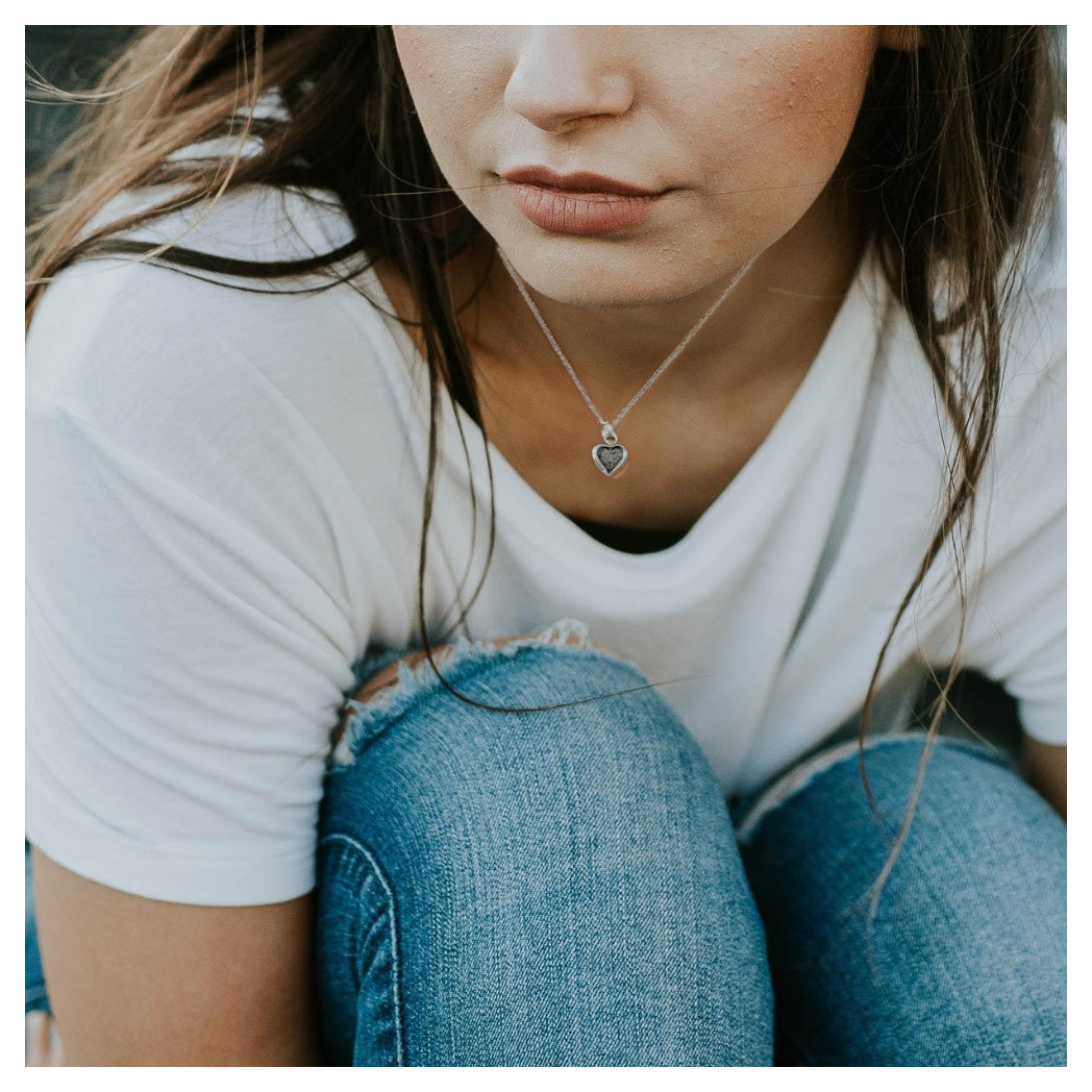 Cubic Zirconia Heart Silver Necklace
