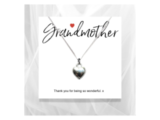 Grandmother Message Card with Heart Necklace
