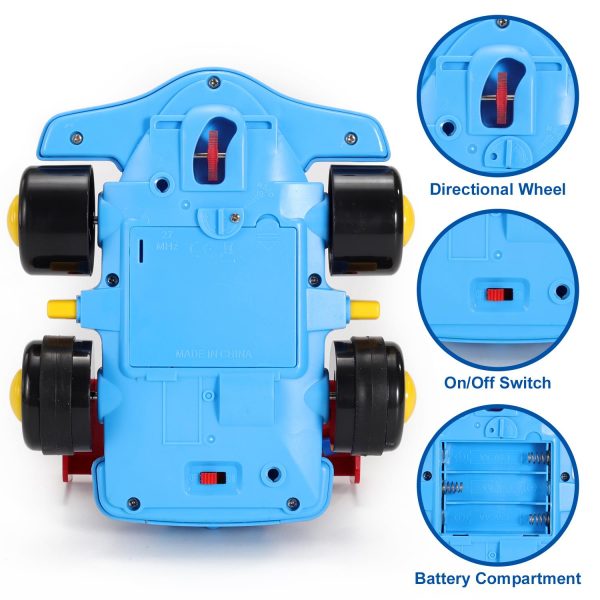 SOKA My First Remote Controlled Racing Car for Toddlers with Sound and Light Toy car Birthday Gift Present for Boys Girls - Blue - Image 5