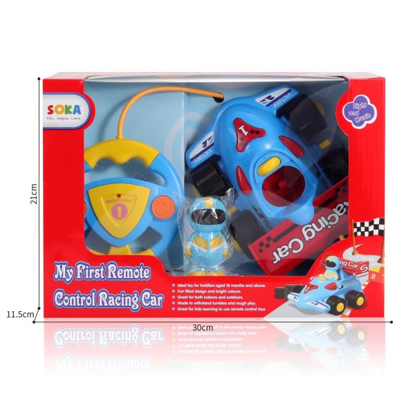 SOKA My First Remote Controlled Racing Car for Toddlers with Sound and Light Toy car Birthday Gift Present for Boys Girls - Blue - Image 4