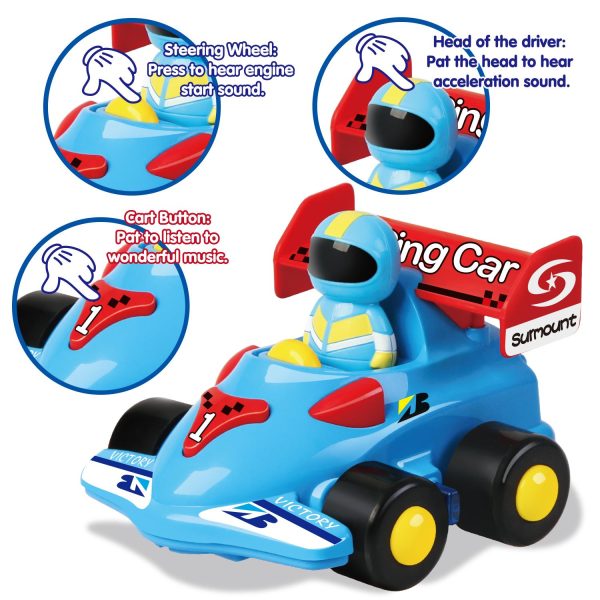SOKA My First Remote Controlled Racing Car for Toddlers with Sound and Light Toy car Birthday Gift Present for Boys Girls - Blue - Image 2