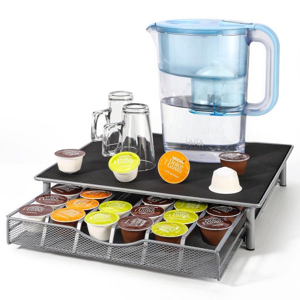 Vinsani 36 Capsules Coffee Pod Storage with Sliding Drawer- Non Slip Surface Stackable Holder Organiser Box for Dolce Gusto Coffee Pods - Image 4