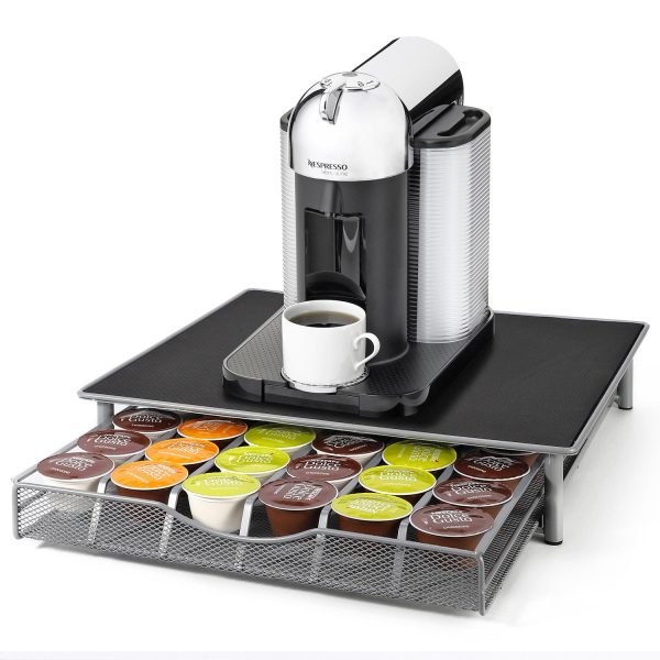Vinsani 36 Capsules Coffee Pod Storage with Sliding Drawer- Non Slip Surface Stackable Holder Organiser Box for Dolce Gusto Coffee Pods