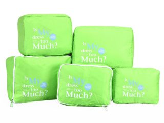 Vinsani [Green] 5PC Travel Essential Bag-in-Bag Travel Luggage Organizer Storage Handle Bag Pouch Set