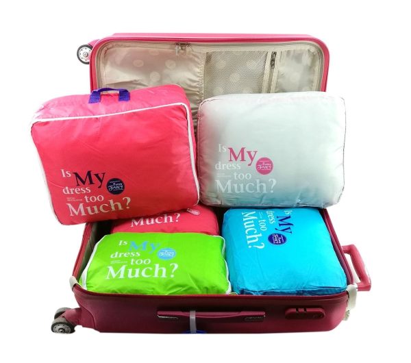 Vinsani [Green] 5PC Travel Essential Bag-in-Bag Travel Luggage Organizer Storage Handle Bag Pouch Set - Image 3