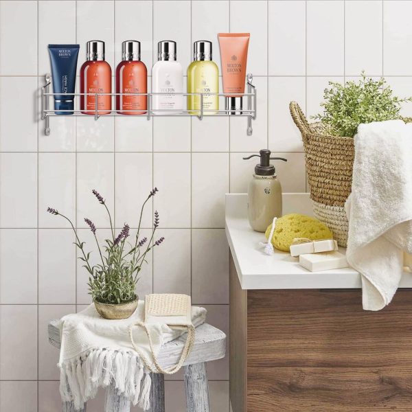 Vinsani 1/2/3/4/5/6 Tier Spice Racks Organiser - 1 Tier Flexible Herb Spices Condiments Jar Cupboard Wall Mounted Hanging Storage with Adhesive Stickers & Screws For Pantry Kitchen (Silver) - Image 2