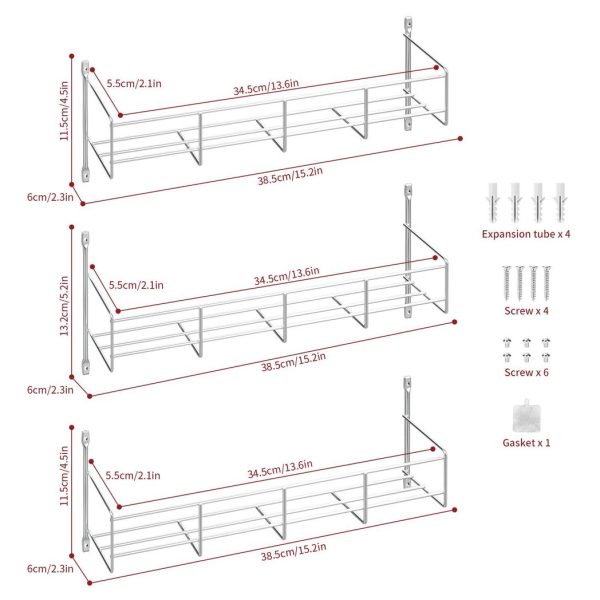 VINSANI 3 TIER HERB AND SPICE RACK 0008762 - Image 5