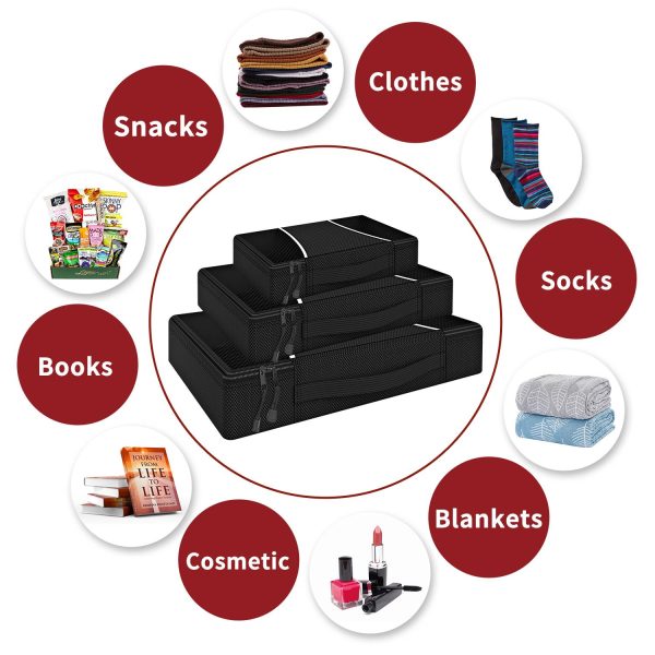 VINSANI 3PK PACKING CUBES BLK 0006428 - Image 5