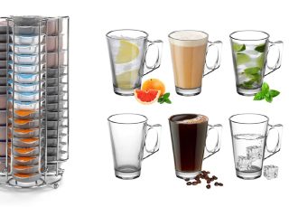 VINSANI LATTE GLASS 6PCS + COFFEE STAND 0006375