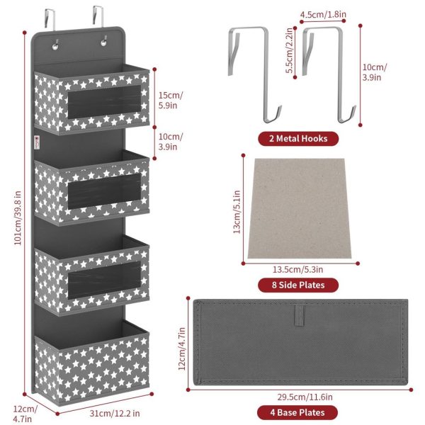 VINSANI 4TIER DGREY HANGING ORGANISER 1010281 - Image 7