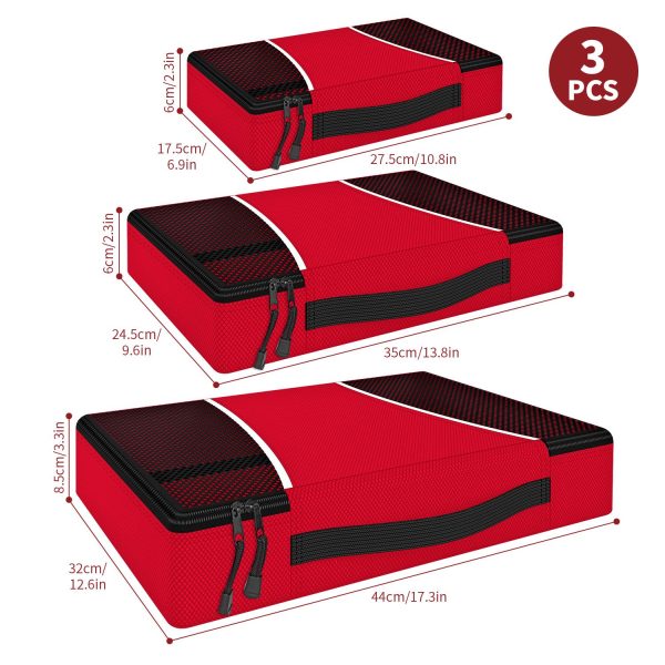 VINSANI 3PK PACKING CUBES RED 0006425 - Image 2