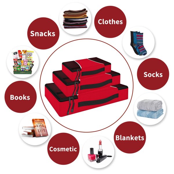 VINSANI 3PK PACKING CUBES RED 0006425 - Image 4