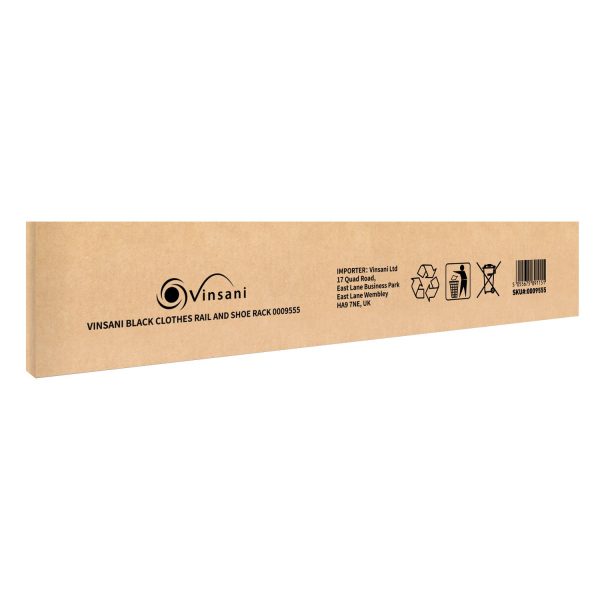 VINSANI BLACK CLOTHES RAIL AND SHOE RACK 0009555 x 2 - Image 6