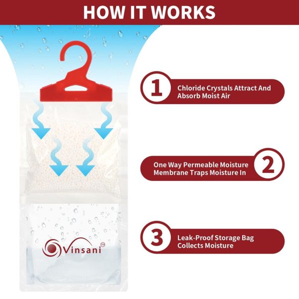 VINSANI 6PC HANGING WARDROBE DEHUMIDIFIER BAG - Image 3
