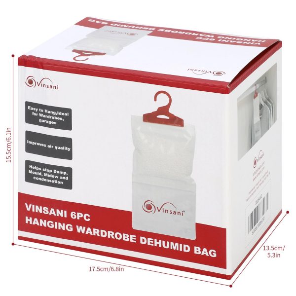 VINSANI 6PC HANGING WARDROBE DEHUMIDIFIER BAG - Image 8