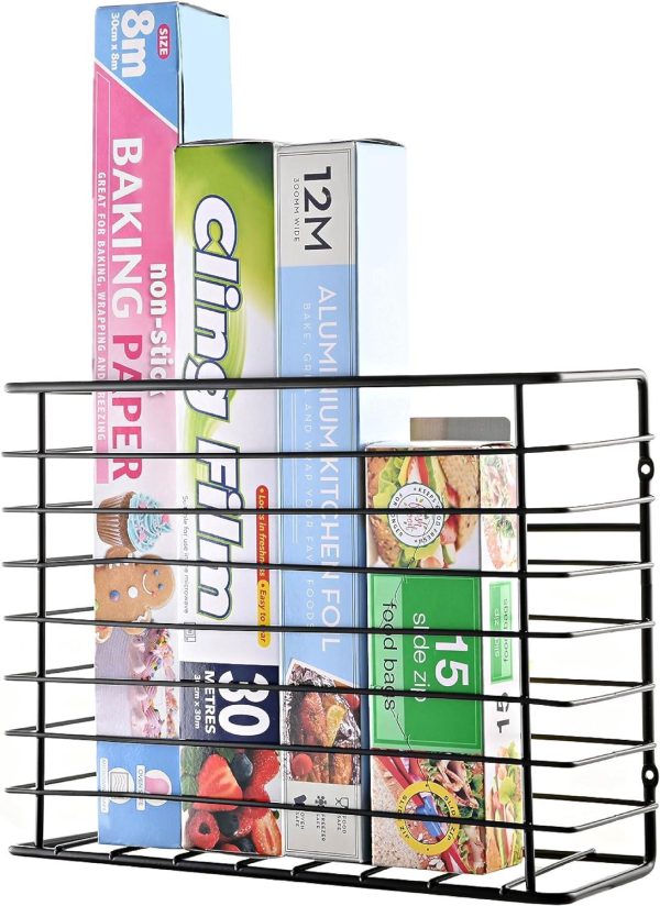 Wall Mounted Kitchen Storage Basket in Black Powder Coating