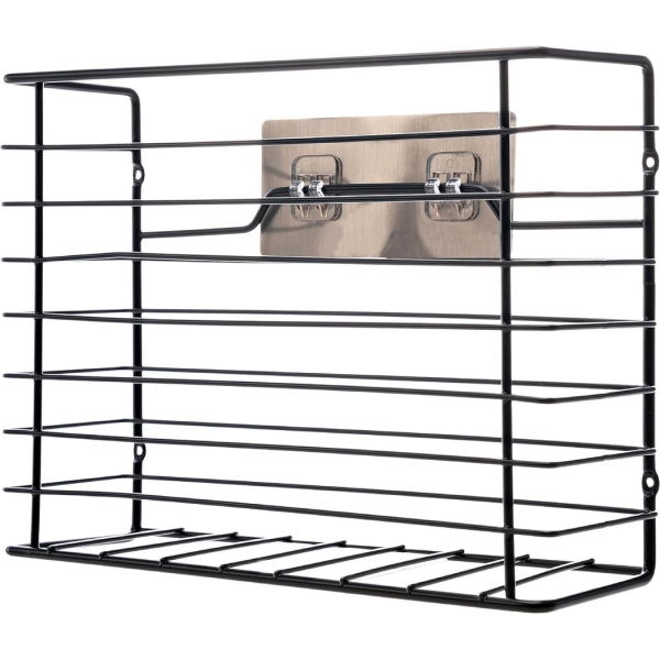 Wall Mounted Kitchen Storage Basket in Black Powder Coating - Image 2
