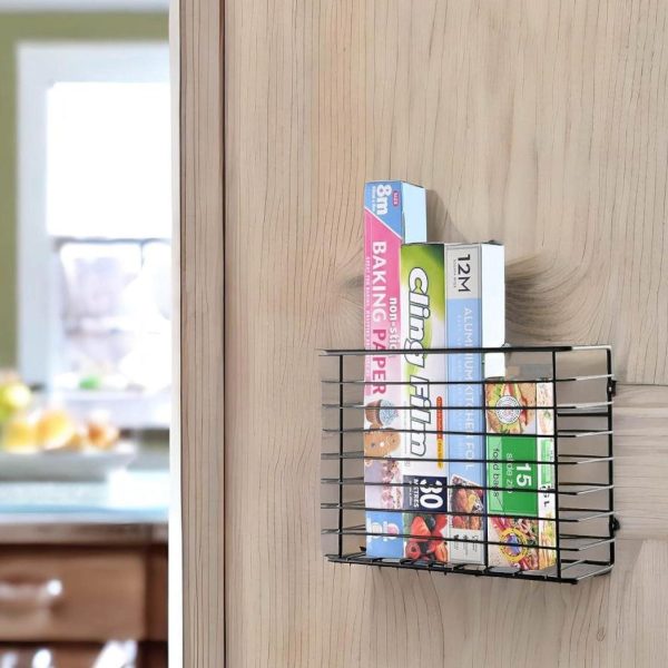 Wall Mounted Kitchen Storage Basket in Black Powder Coating - Image 5